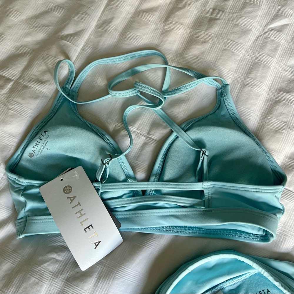ATHLETA (SKY BLUE) Cross Strap Bikini TOP = SM | BOTTOM = MED - Picture 9 of 16